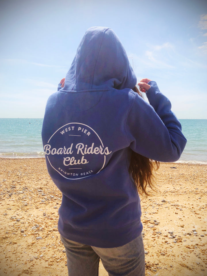 West Pier Hoodie - 'West Pier - Board Riders Club' logo - Blue