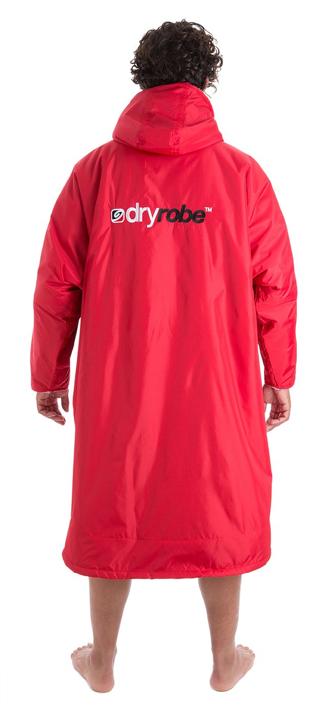 Dryrobe Long Sleeve Changing Robe - Red/ Grey