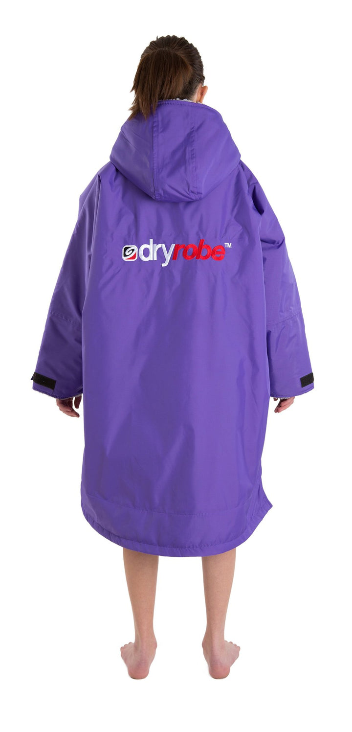 Kids Dryrobe Long Sleeve Changing Robe - Purple/ Grey