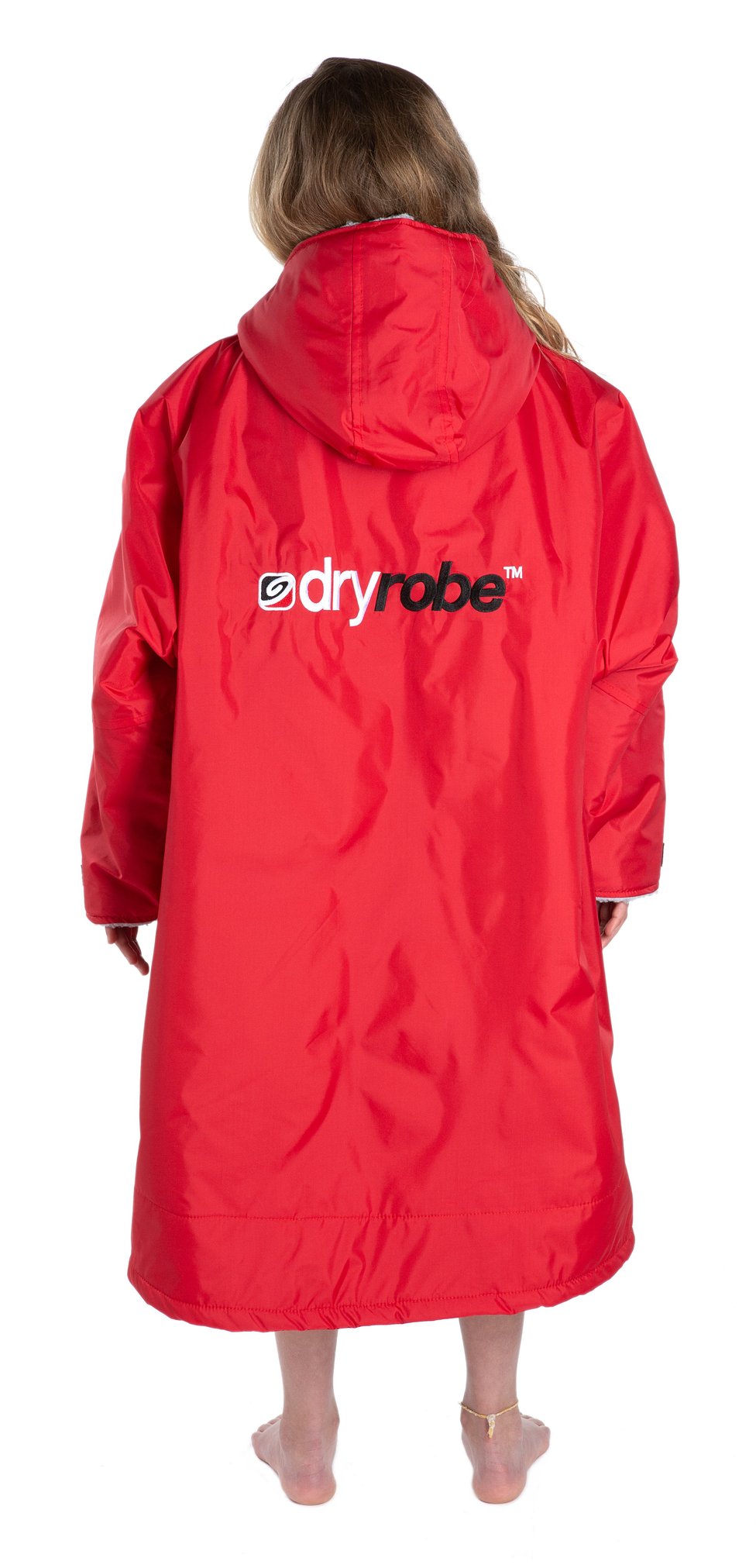 Kids Dryrobe Long Sleeve Changing Robe - Red/ Grey