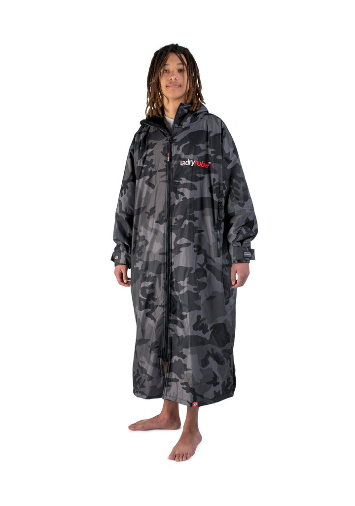 Dryrobe Long Sleeve Changing Robe - Black Camo/ Black