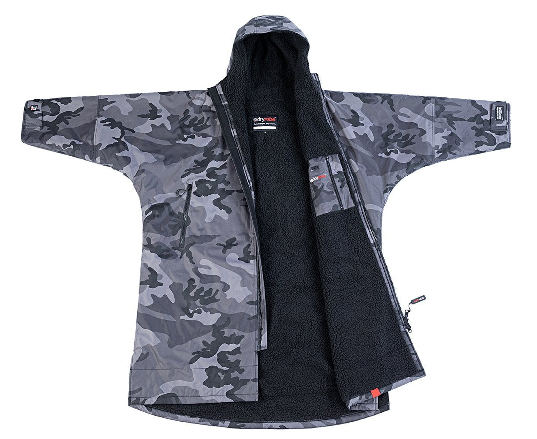 Dryrobe Long Sleeve Changing Robe - Black Camo/ Black