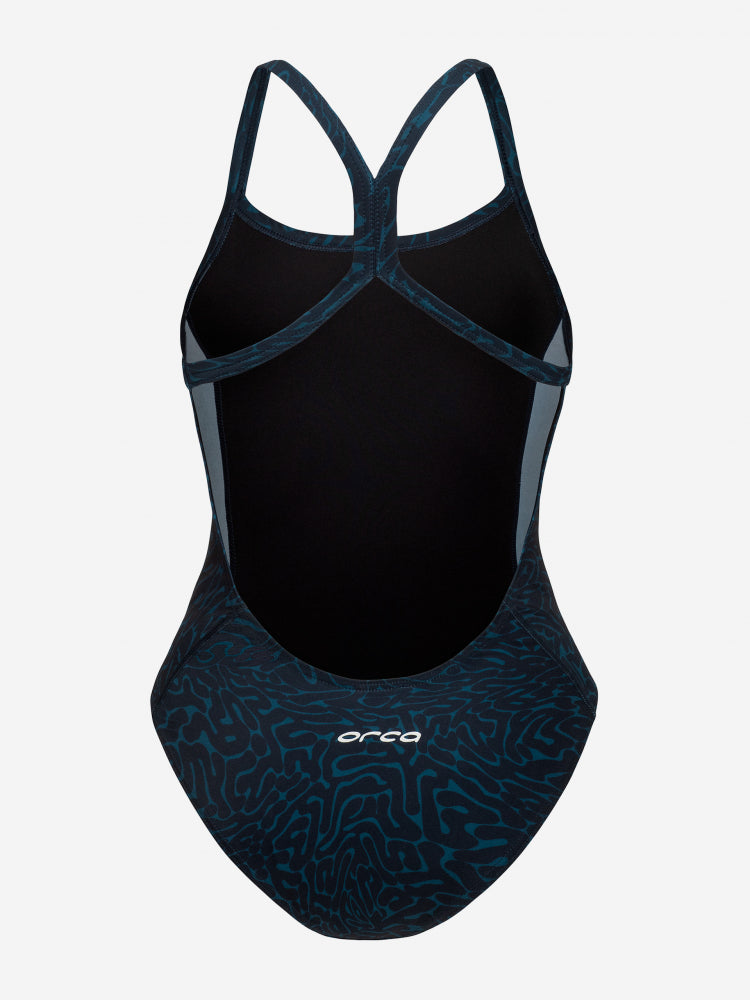 Orca Core One Piece Thin Strap Women's Swimsuit - Dark Blue Diploria
